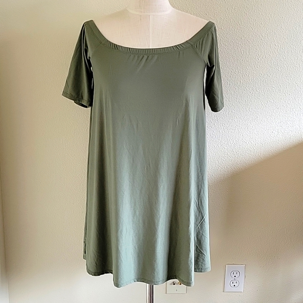 NWOT Olive Green Swoopneck Dress/Tunic